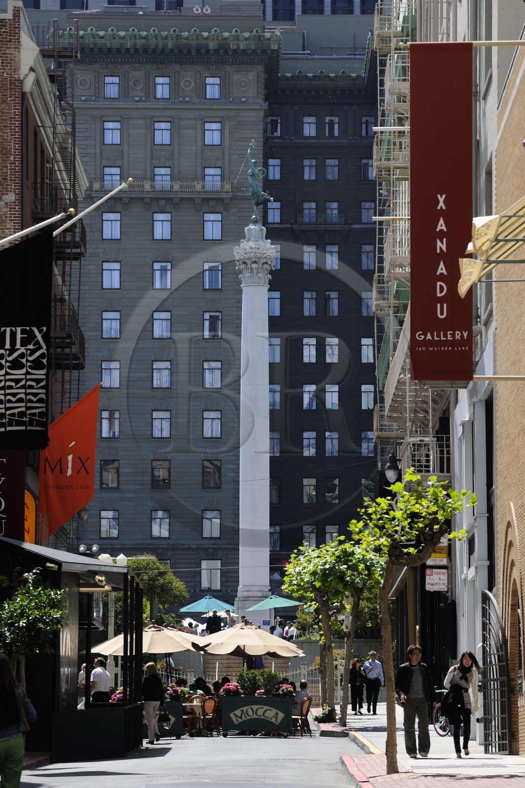 Etats-Unis, Californie, San Francisco, la très chic Maden lane donnant sur Union square