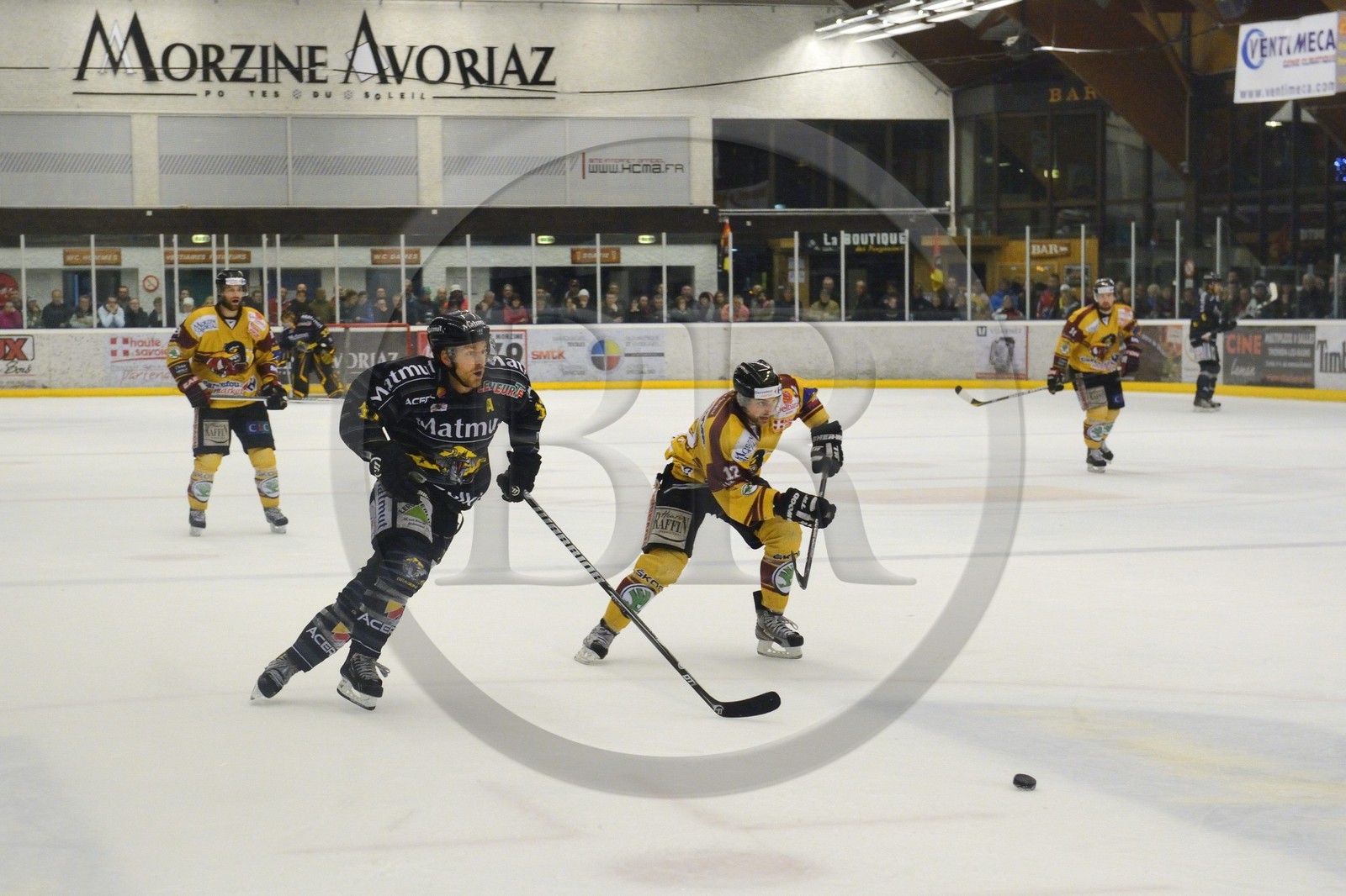France, Haute-Savoie (74), Morzine, match de hockey sur glace du Hockey Club Morzine-Avoriaz appelé les Pingouins