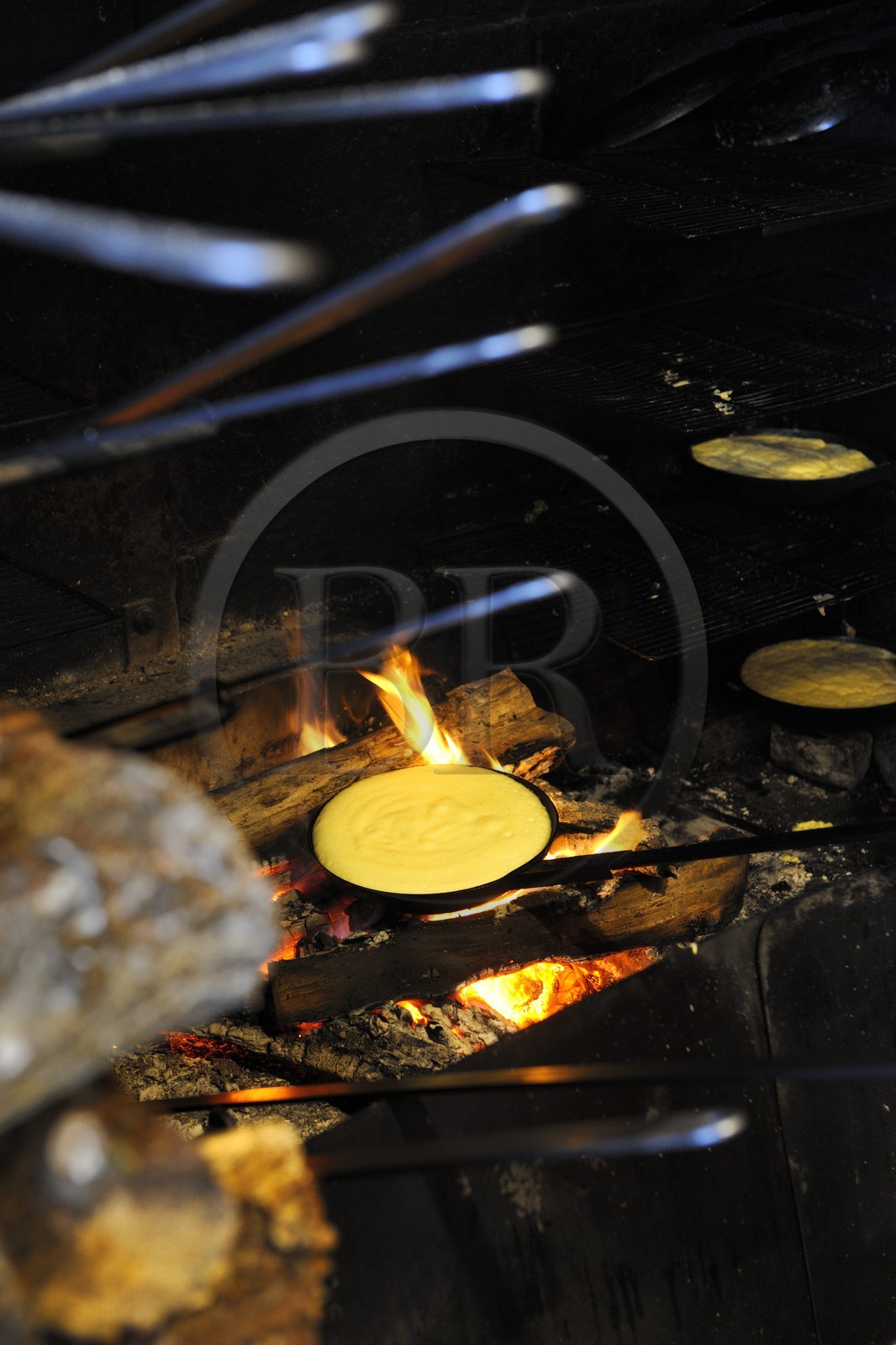 France, Manche, Mont Saint Michel, restaurant called la Mere Poulard, cooking of the famous omelette