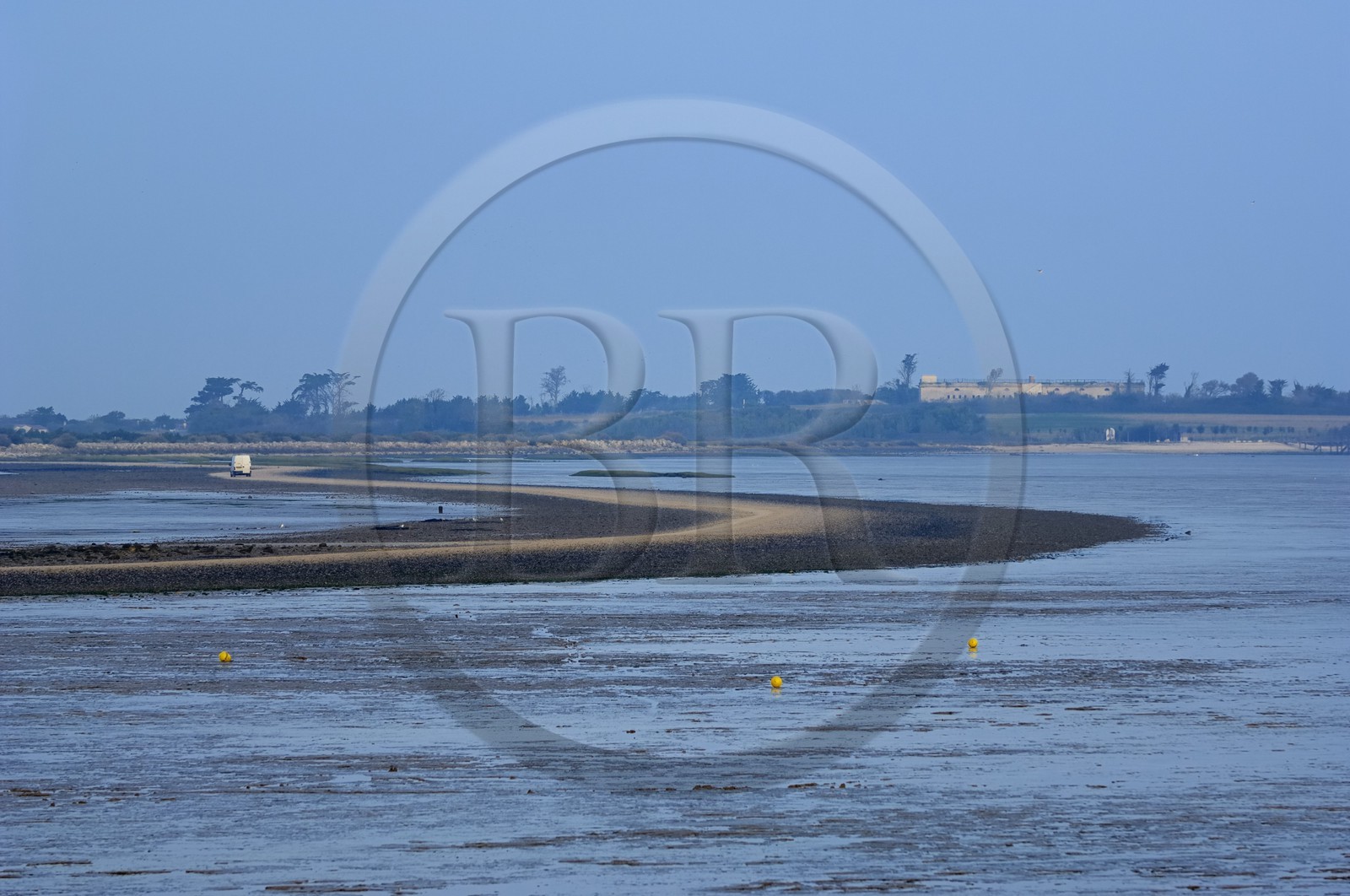 France, Charente-Maritime (17), Ile Madame, la Passe aux Boeufs à marée basse