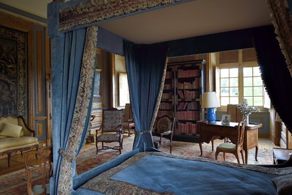 France, Dordogne (24), Périgord Noir, chateau de Hautefort, la chambre d'honneur