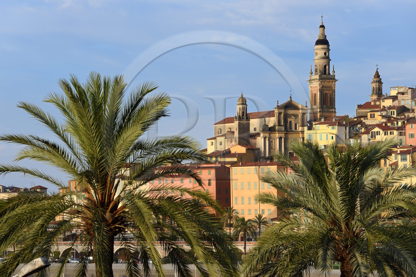 France, Alpes-Maritimes, Menton, old town dominated by the St Michel Basilica