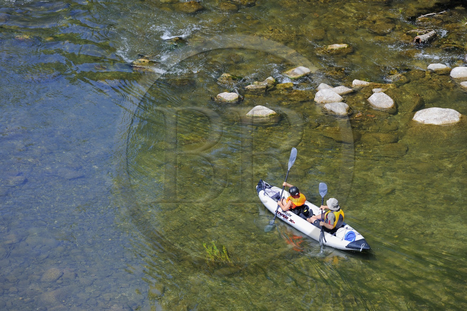 France, Hérault (34), vallée de l' Orb, descente en canoë-kayak de la rivière Orb au moulin de Travassac à Mons la Trivalle
