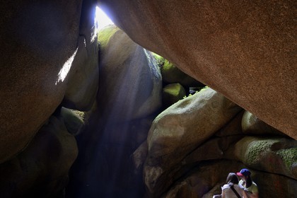 France, Finistere, Parc Naturel Regional d'Armorique (Armorique Natural Regional Park), Huelgoat, granitic chaos of the Huelgoat forest, place called The Devil's Hole ( Le Trou du Diable)