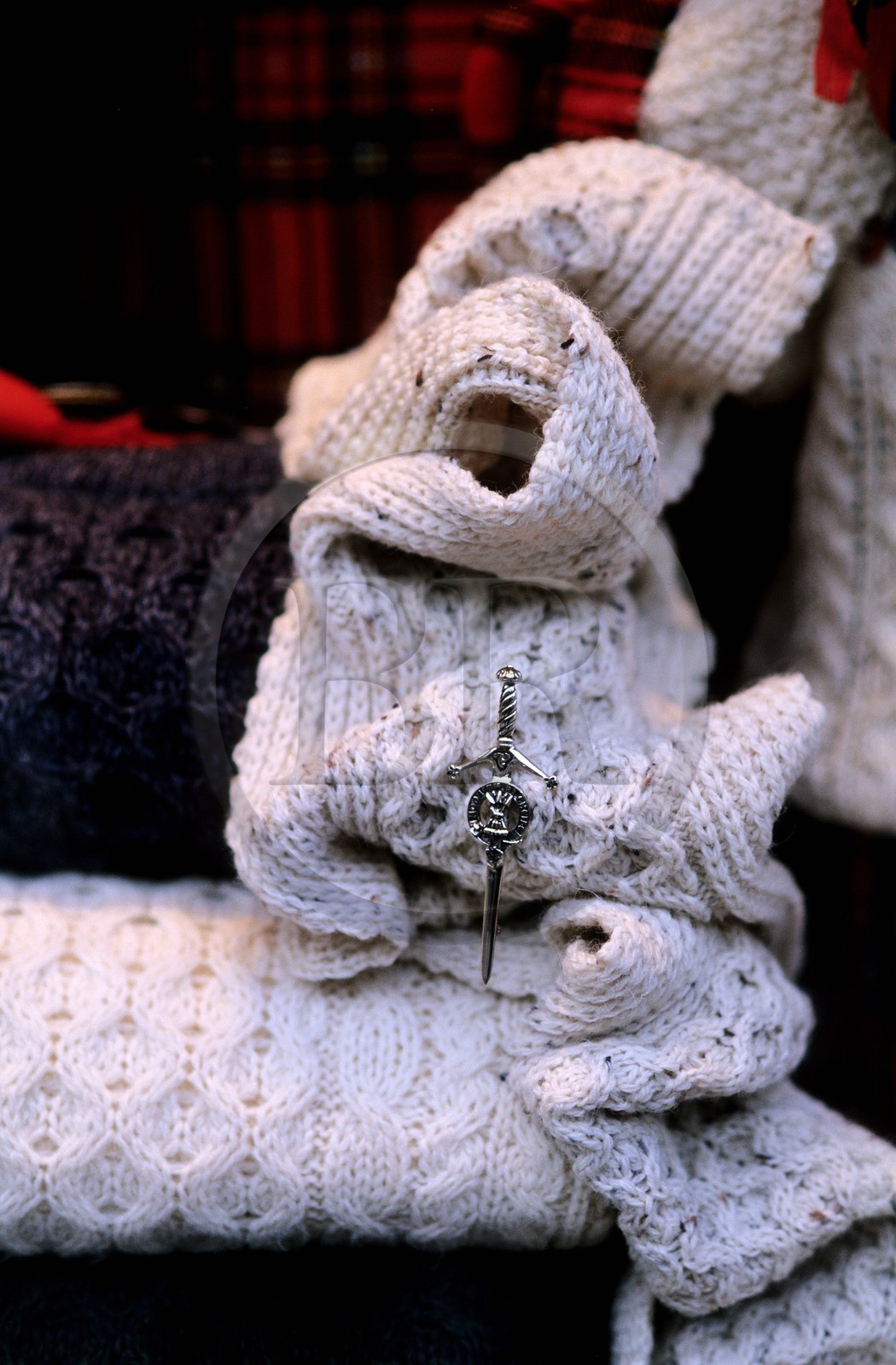 Royaume-Uni, Ecosse, Edimbourg, vieille ville, Lawn street, magasin de tartans et de lainages écossais