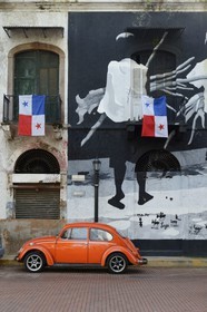 Panama, Panama City, historic town listed as World Heritage by UNESCO, Casco Antiguo (Viejo), Barrio San Felipe, mural on the Plaza de la Independencia