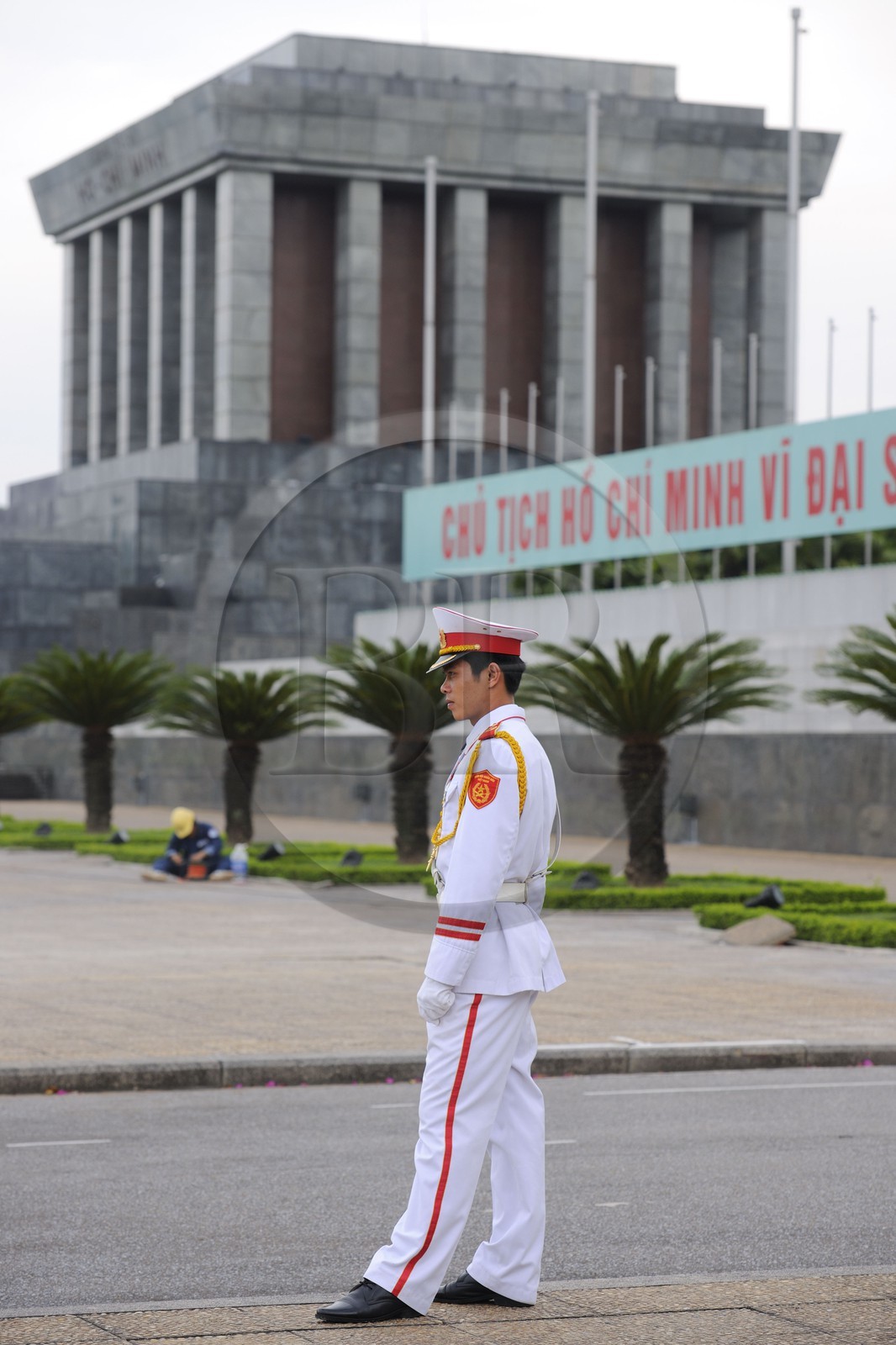Vietnam, Hanoi, Ho Chi Minh Mausoleum, the special guard affected to the mausoleum