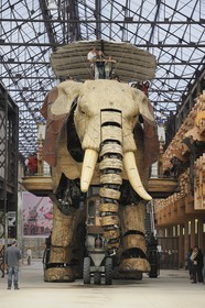 France, Loire-Atlantique (44), Nantes, l'Ile de Nantes, les hangars des anciens chantiers navals, les Machines de l'Ile, l'éléphant, automate