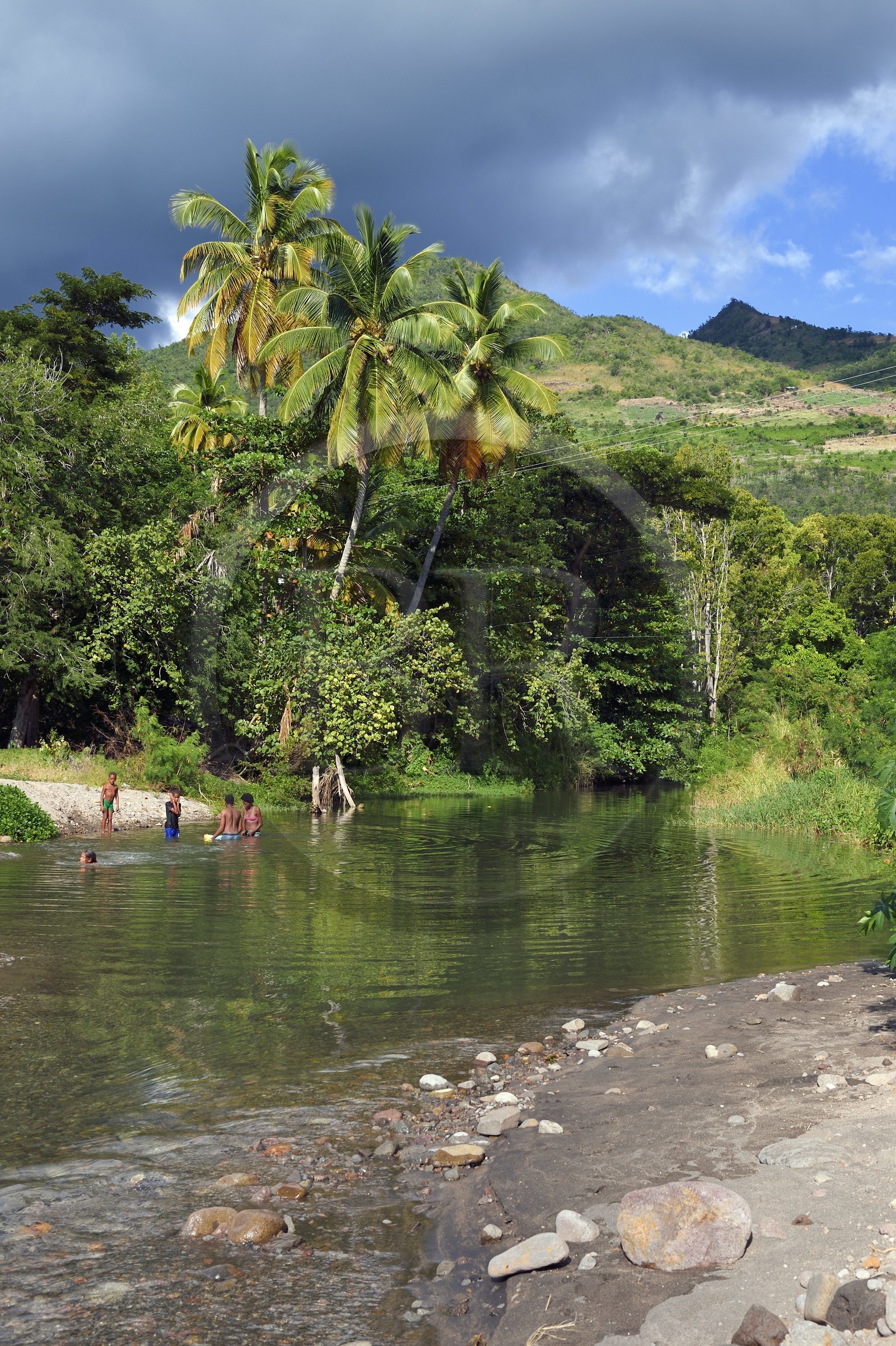 Caraïbes, Ile de la Dominique, Coulibistrie, Batalie Beach et estuaire de la rivière Coulibistrie