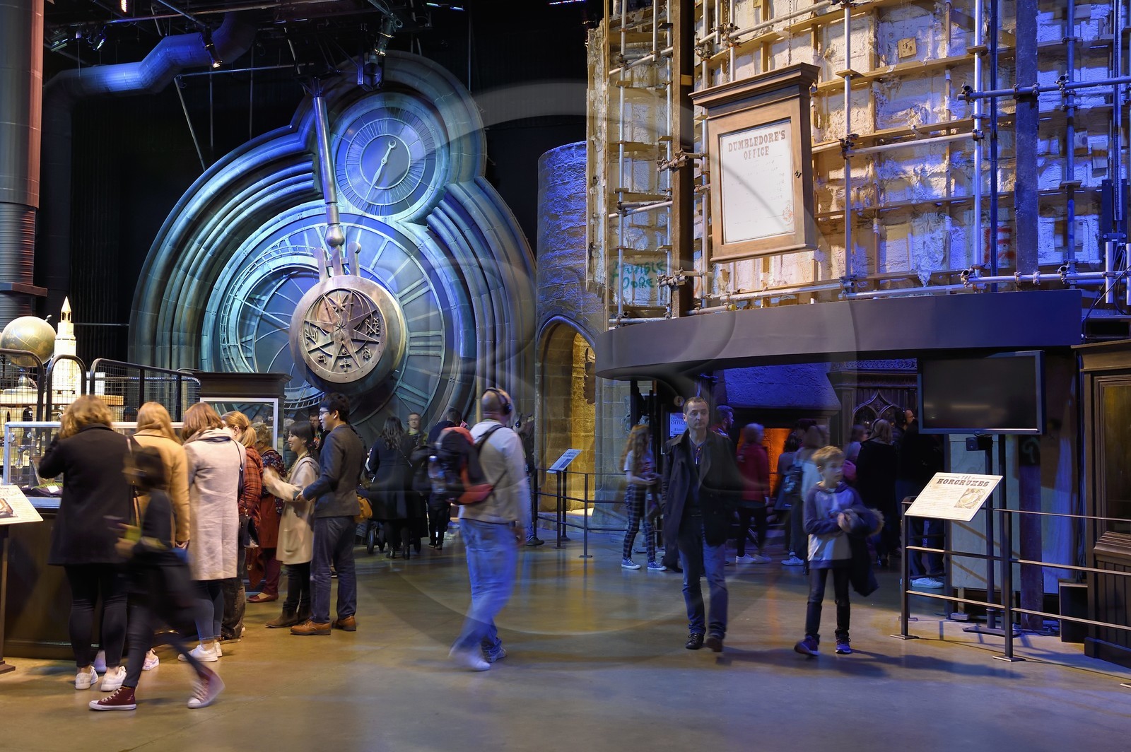 United Kingdom, Hertfordshire, Leavesden, Leavesden Film Studios, Harry Potter Studio Tour London, the scene of the eight Harry Potter movies' making of, the giant pendulum clock of the prisoner of Azkaban