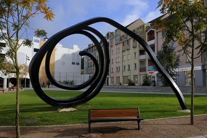 France, Vosges, Epinal, sculpture called La Ligne indeterminee by Bernar Venet