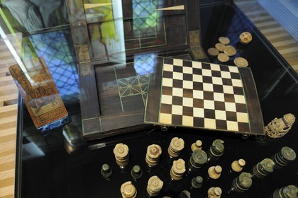 France, Paris, Musee du Moyen-Age (Middle Ages Museum), the former Hotel de Cluny, games of the middle-age among which chess and tarot