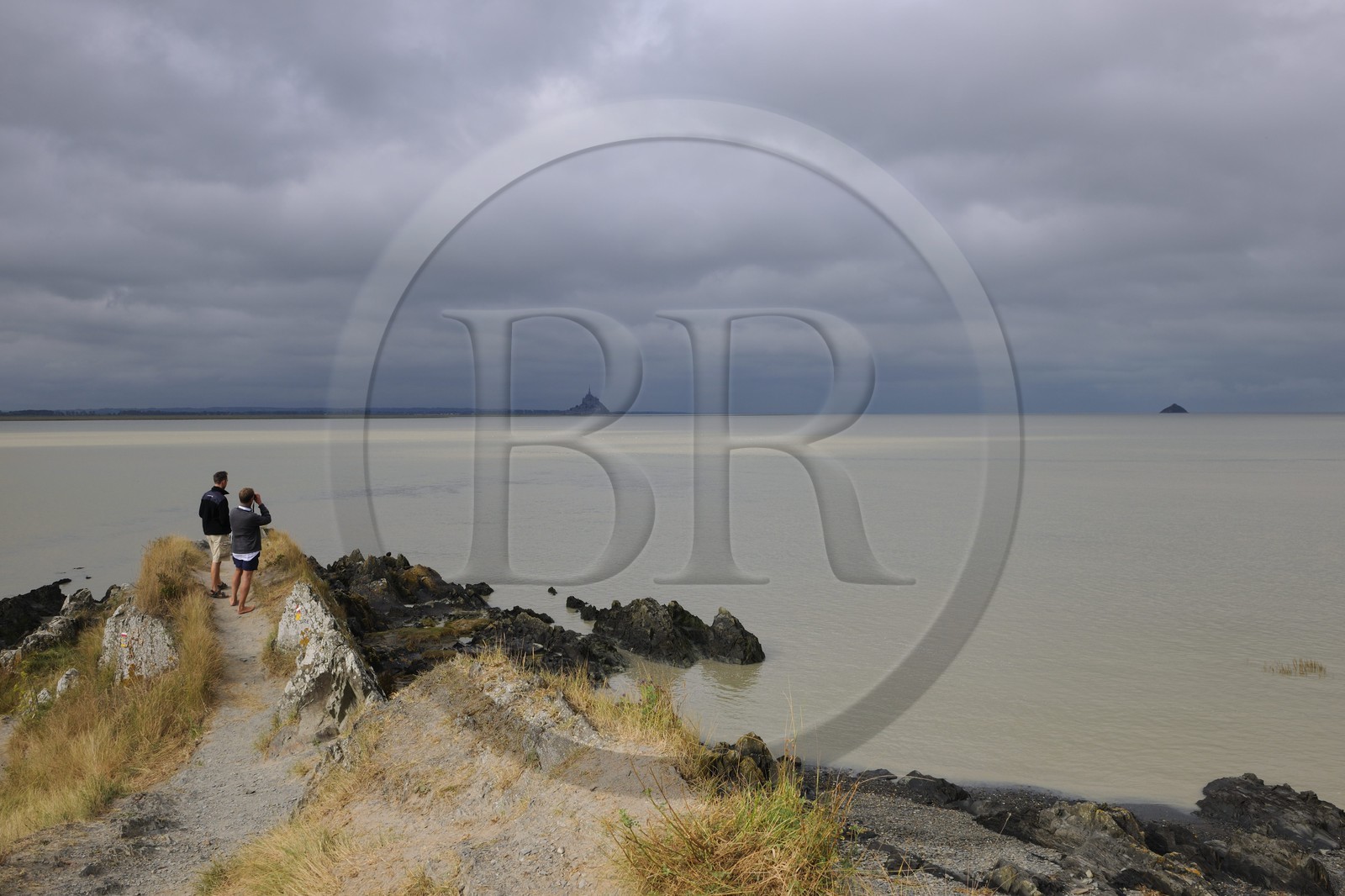 France, Manche (50), la Baie du Mont-Saint-Michel et le Mont depuis le Groin du Sud