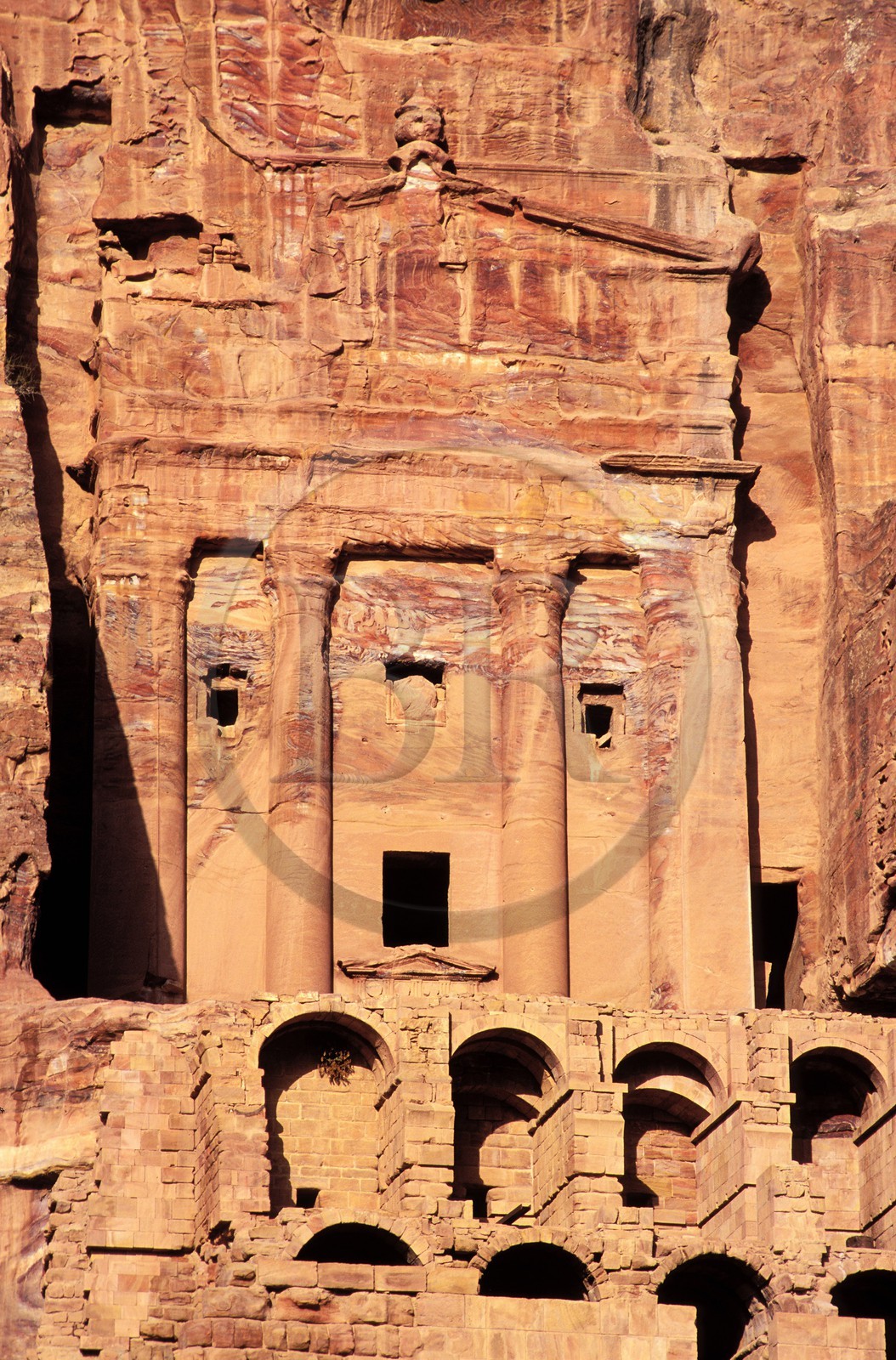 Jordan, Petra archaeological site, listed as World Heritage by UNESCO, tomb of funeral urns