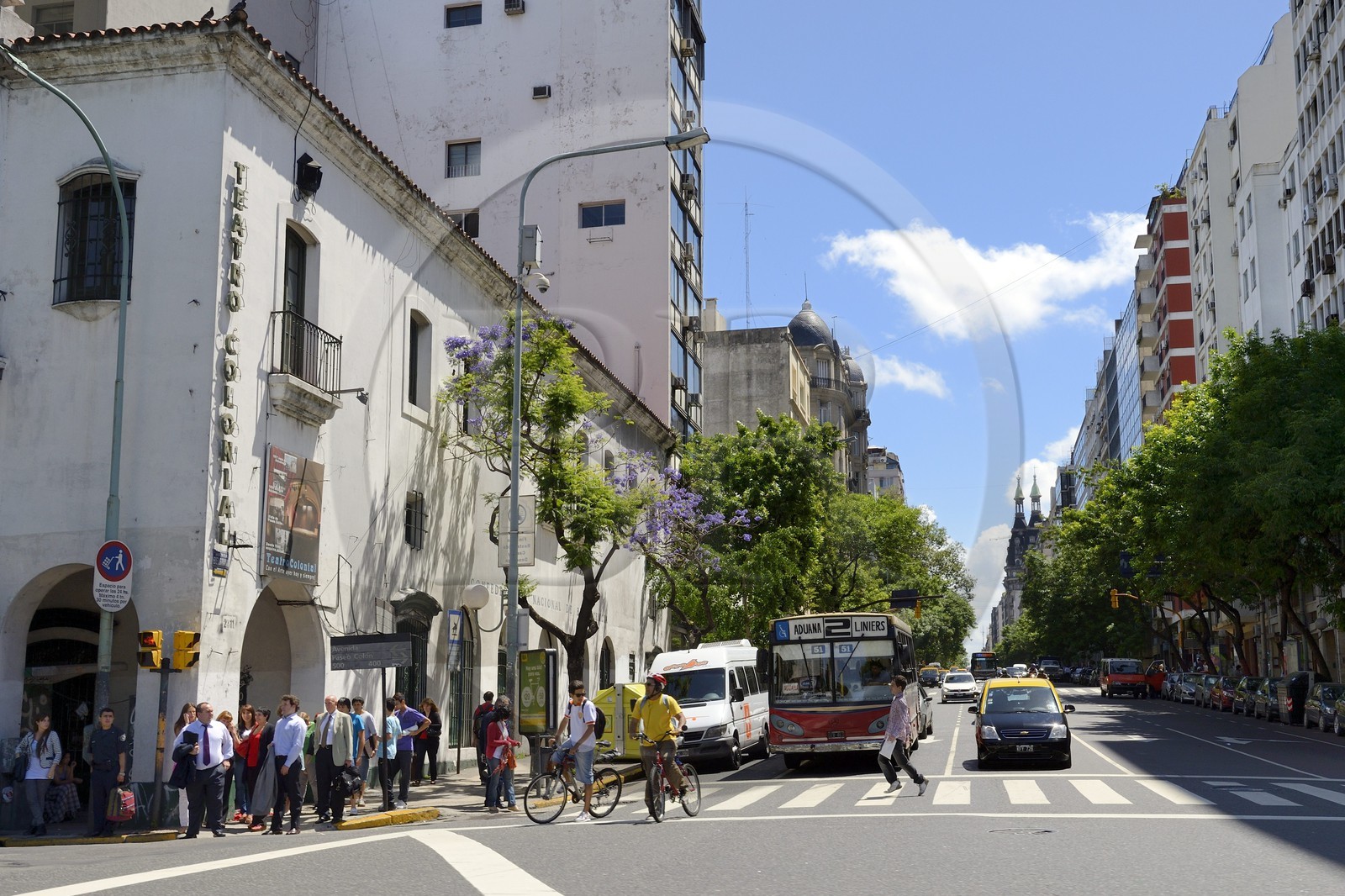 Argentina, Buenos Aires, Avenida Belgrano and the Colonial Theatre