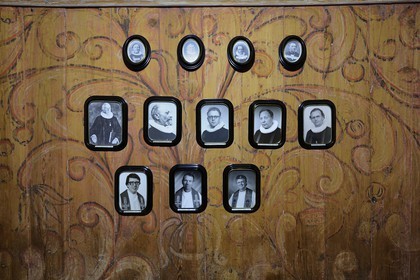 Norway, Sogn Og Fjordane County, Laerdal, Undredal in Aurland Fjord, wooden stave church called stavkirker or stavkirke built in 1147, the former ministers