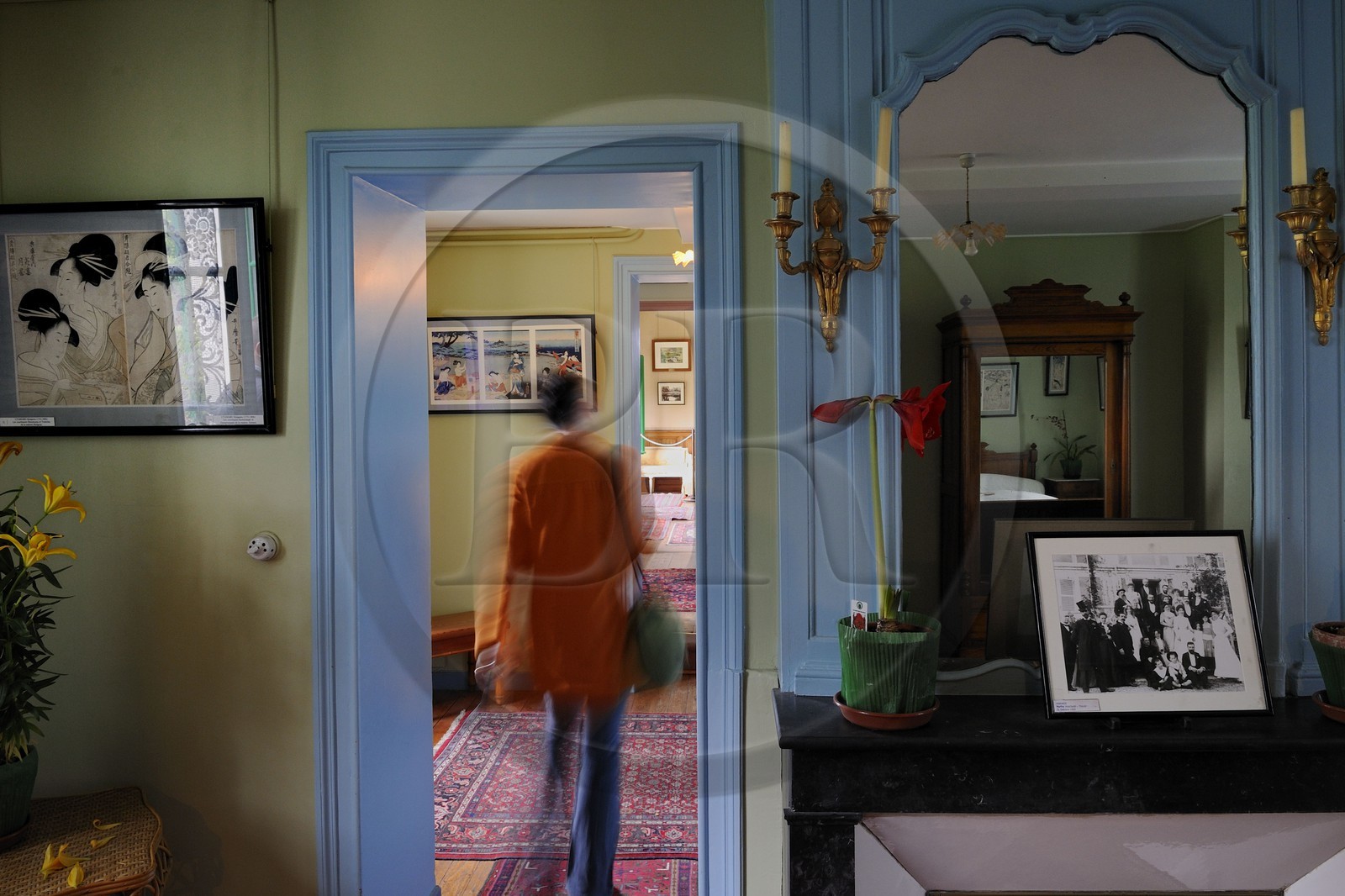 France, Eure (27), Giverny, la maison de Claude Monet, les appartements privés au premier étage et sa collection d'estampes japonaises