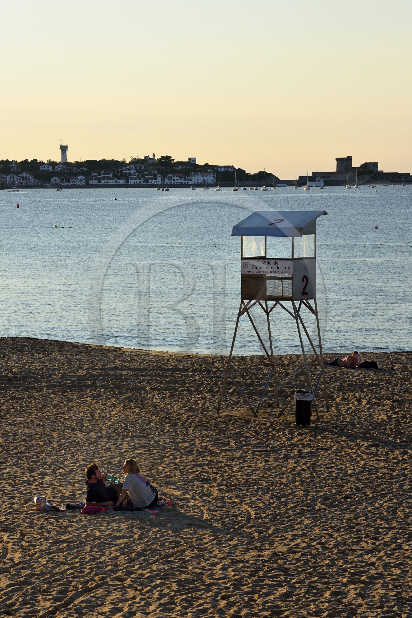 France, Pyrenees Atlantiques, Basque Country, Saint Jean de Luz, the beach and the fort of Socoa built under Louis XIII reworked by Vauban in Ciboure