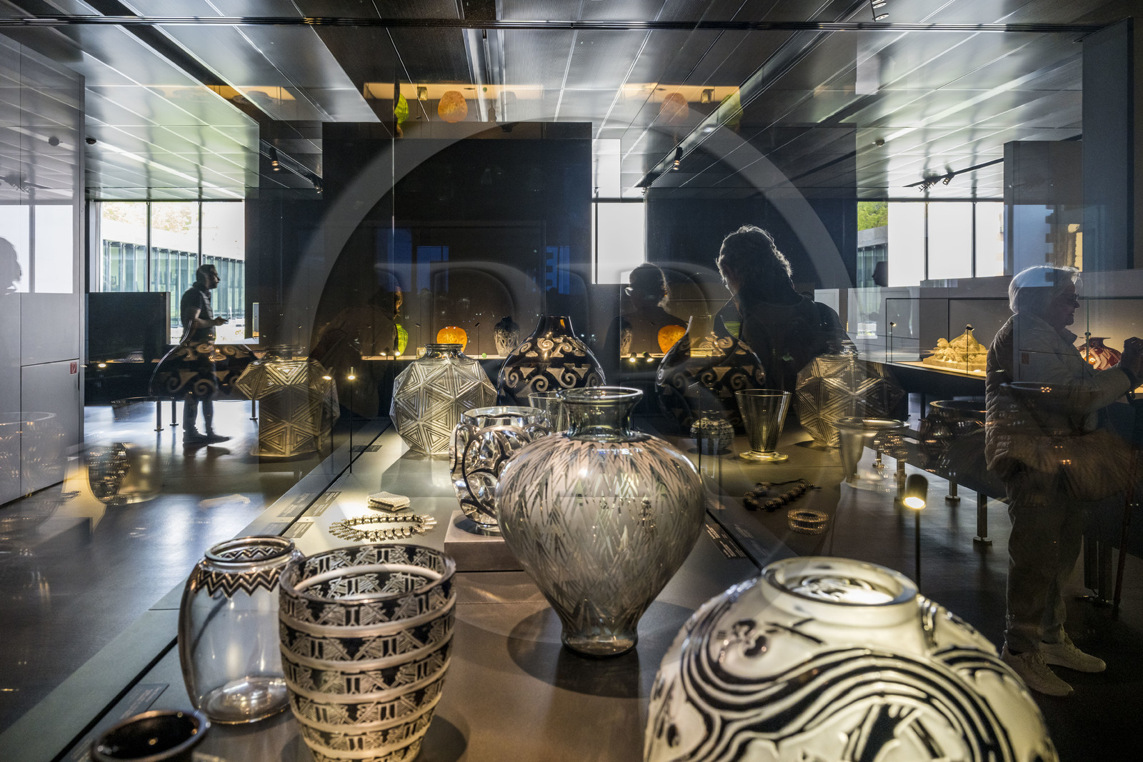 France, Bas-Rhin, Wingen-sur-Moder, Lalique museum, showcase presenting creations by Suzanne Lalique-Haviland