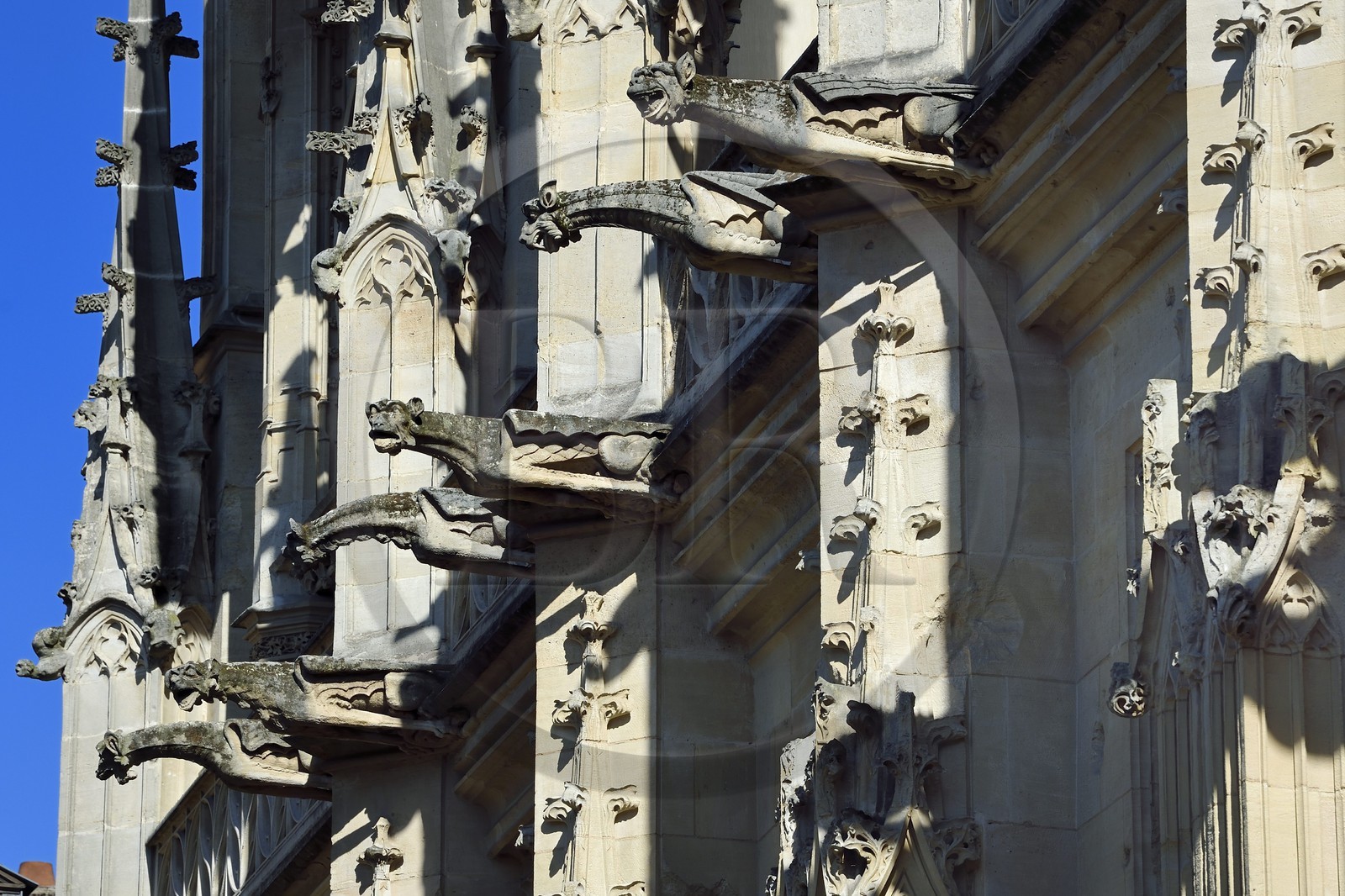 France, Seine Maritime, Rouen, the Palais de Justice (Courthouse) which was once the seat of the Parlement (French court of law) of Normandy and a rather unique achievements of Gothic civil architecture from the late Middle Ages in France, facade in the rue aux Juifs