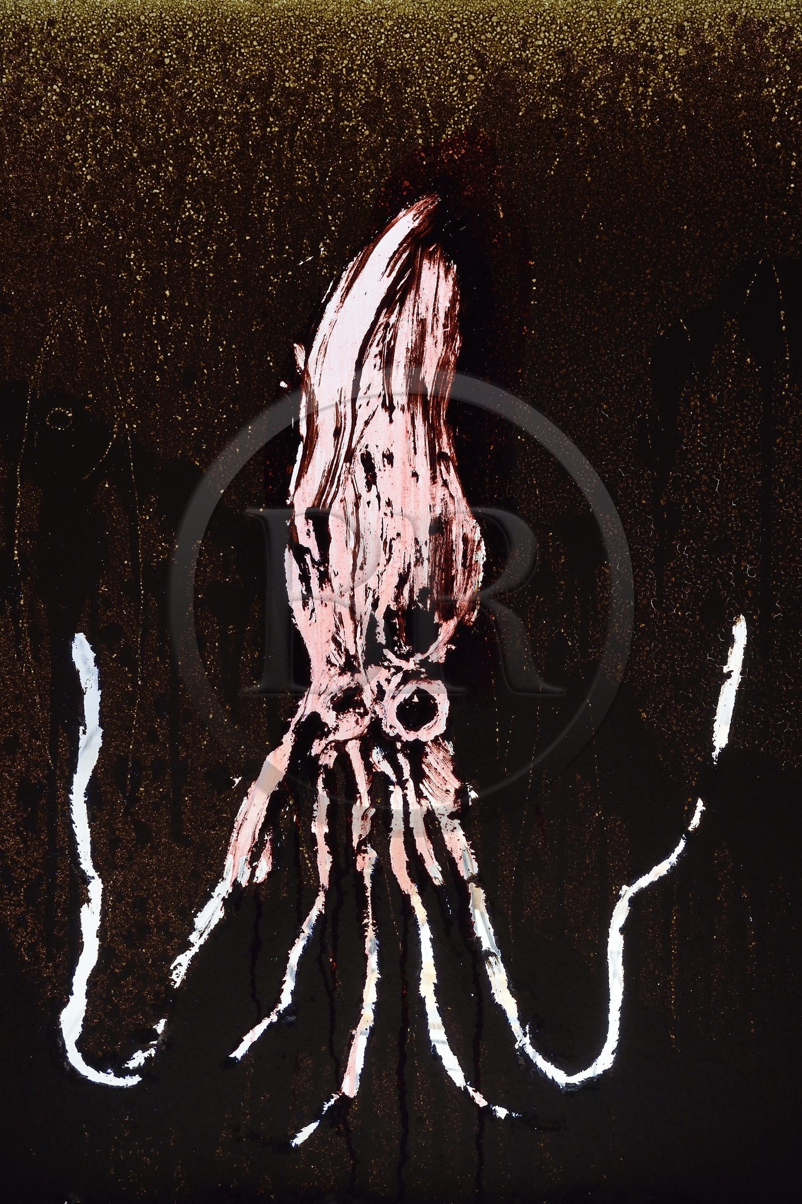 France, Var (83), Iles d'Hyères, parc national de Port Cros, Ile de Porquerolles, la Fondation Carmignac, l'exposition Ressac oeuvre de Miquel Barcelo métamorphose toute la galerie voutée de la Villa