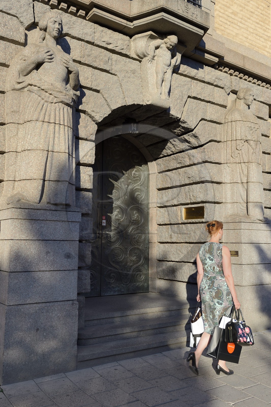 Suède, Stockholm, immeuble appellé Thulehuset au 14 Kungstradgardsgatan construit entre les années 1915 à 1918 par l'architecte Erik Lallerstedt