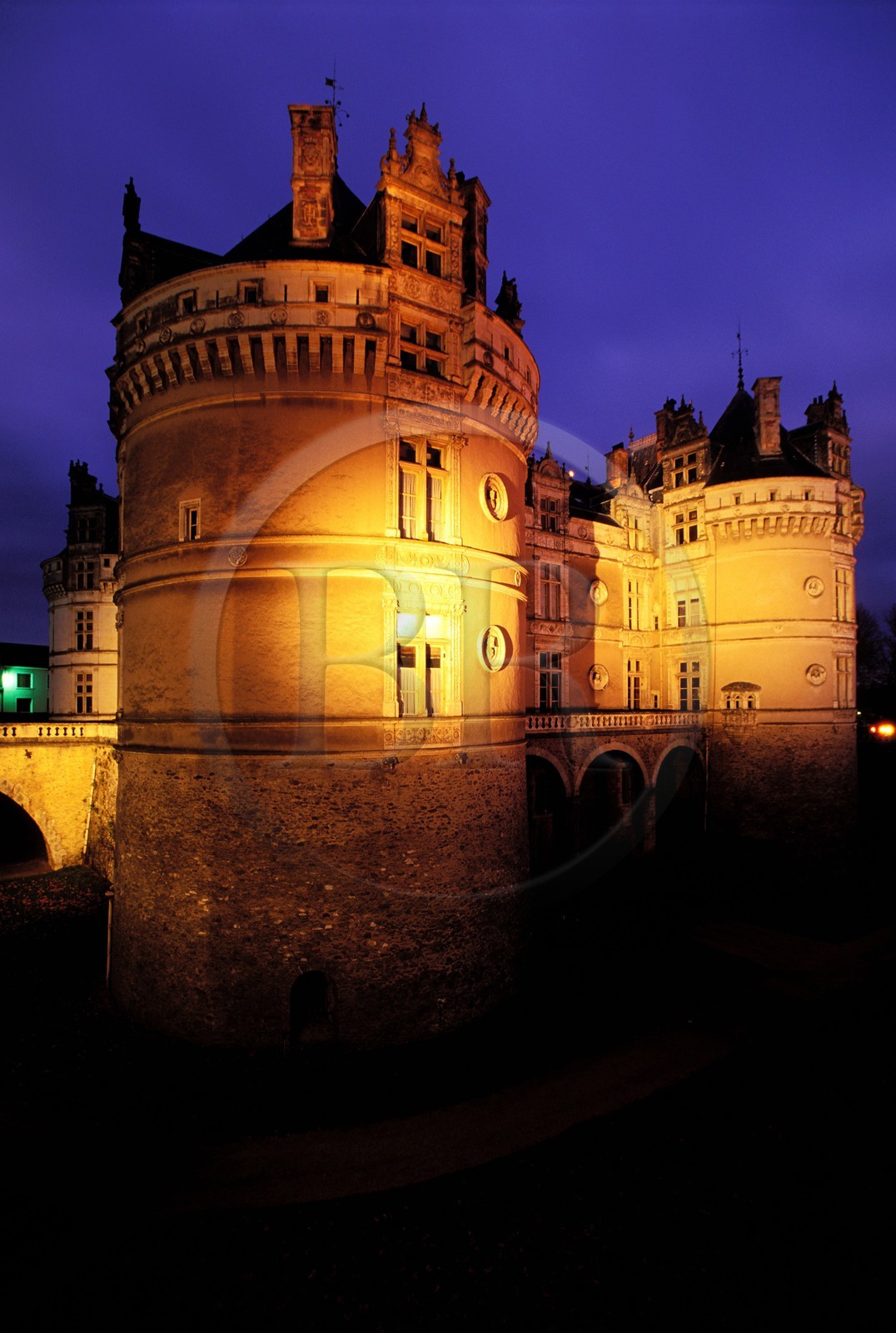 France, Sarthe, castle of Lude by night