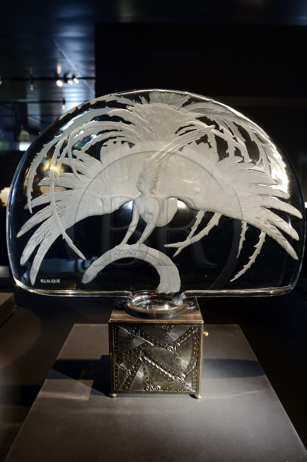 France, Bas-Rhin (67), Wingen-sur-Moder, le musée Lalique, Surtout Oiseau de Feu créé en 1922