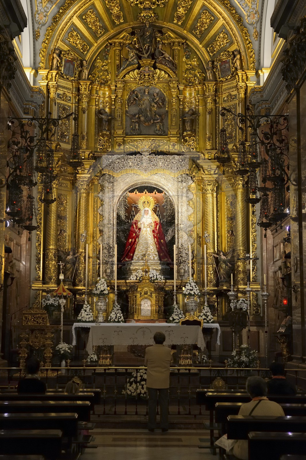 Espagne, Andalousie, Séville, quartier de la Macarena, Basilique de la Macarena (Basílica de La Macarena), la Vierge de la Macarena