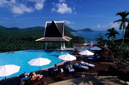 Thaïlande, golfe de Siam, île de Ko Samui, la piscine de l' hôtel le Royal Méridien