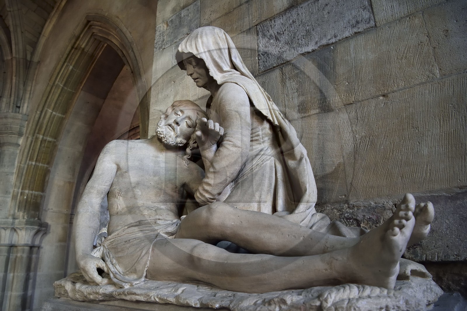 France, Meuse (55), Etain, église Saint Martin, Pieta attribuée au sculpteur Ligier Richier (XVIème siècle)