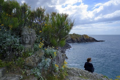 France, Ille-et-Vilaine (35), Saint-Malo, Rothéneuf, rochers sculpté par l'abbé Fouré entre 1870 et 1904