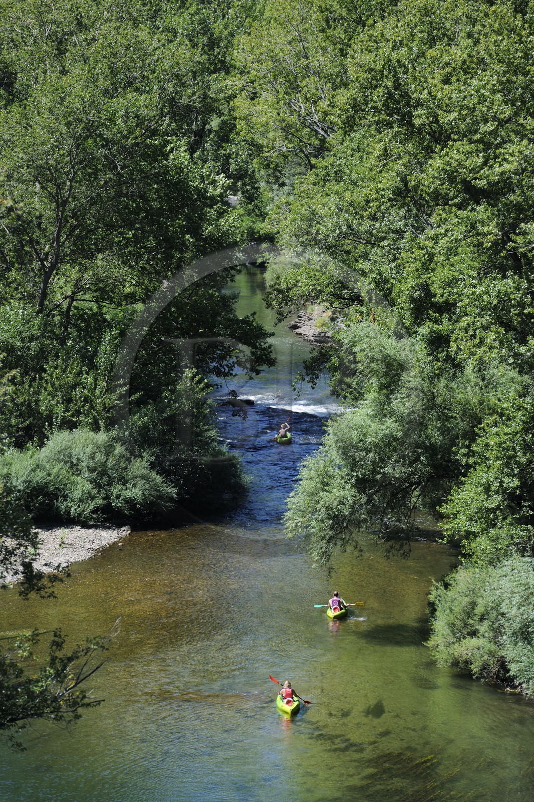 France, Hérault (34), vallée de l' Orb à Vieussan, descente en canoë-kayak de la rivière Orb