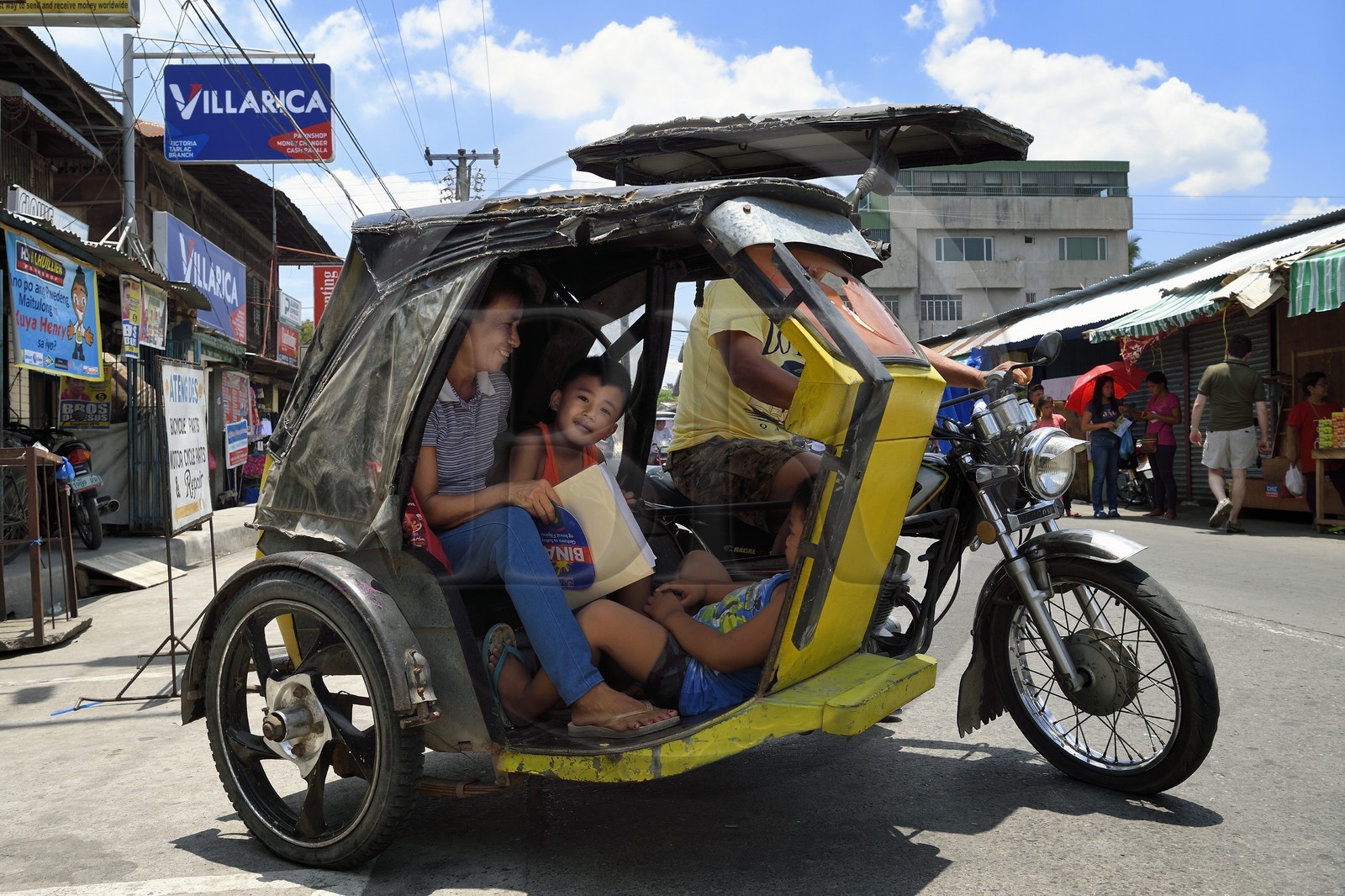 Philippines, province de Tarlac, Victoria, tricycle moto-taxi