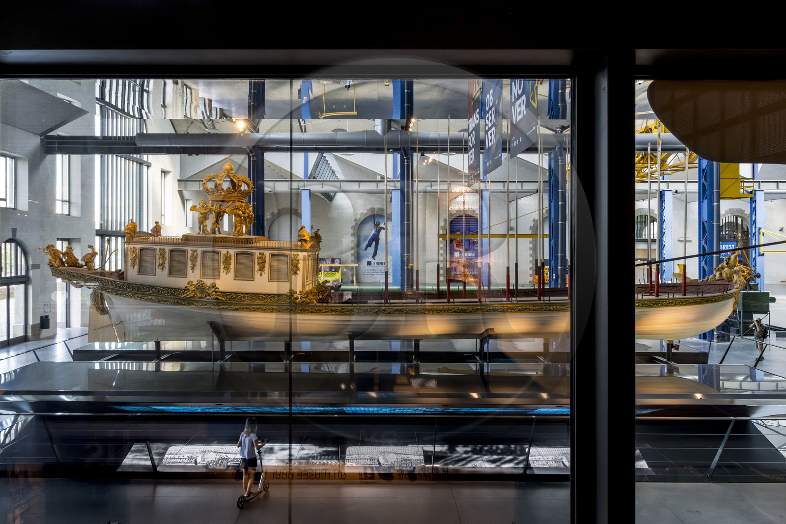 France, Finistère, Brest, the Capucins eco-district, the Ateliers, former mechanical workshops of the Arsenal, the canoe of Emperor Napoleon I built in 1810 in Antwerp