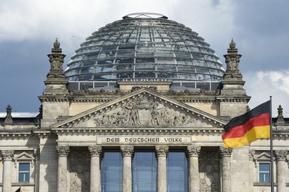 Germany, Berlin, the Reichstag with the Bundestag(German Parlement since 1999) glass dome by the architect Sir Norman Foster