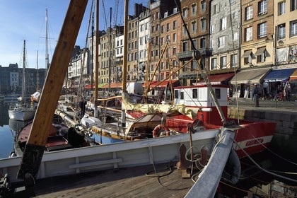 France, Calvados (14), Pays d'Auge, Honfleur, le Vieux-Bassin, le quai Sainte-Catherine