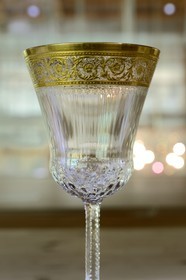 France, Moselle, Saint-Louis-les-Bitche, the Cristallerie Saint-Louis (Saint-Louis crystal glass manufacturer) museum, glass pattern Thistle from 1913