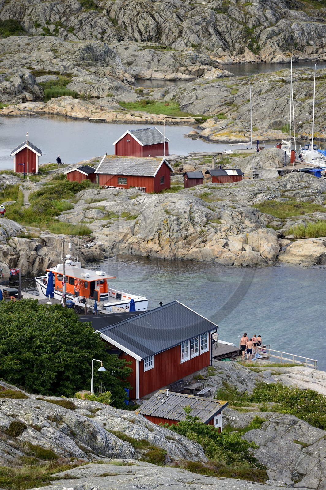 Suède, Västra Götaland, baignade à Väderöarna (iles météo) au large de Fjällbacka