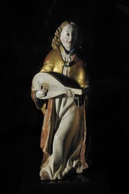 France, Paris, Musee du Moyen-Age (Middle Ages Museum), the former Hotel de Cluny, angel musician, Austria in the end of 15th century