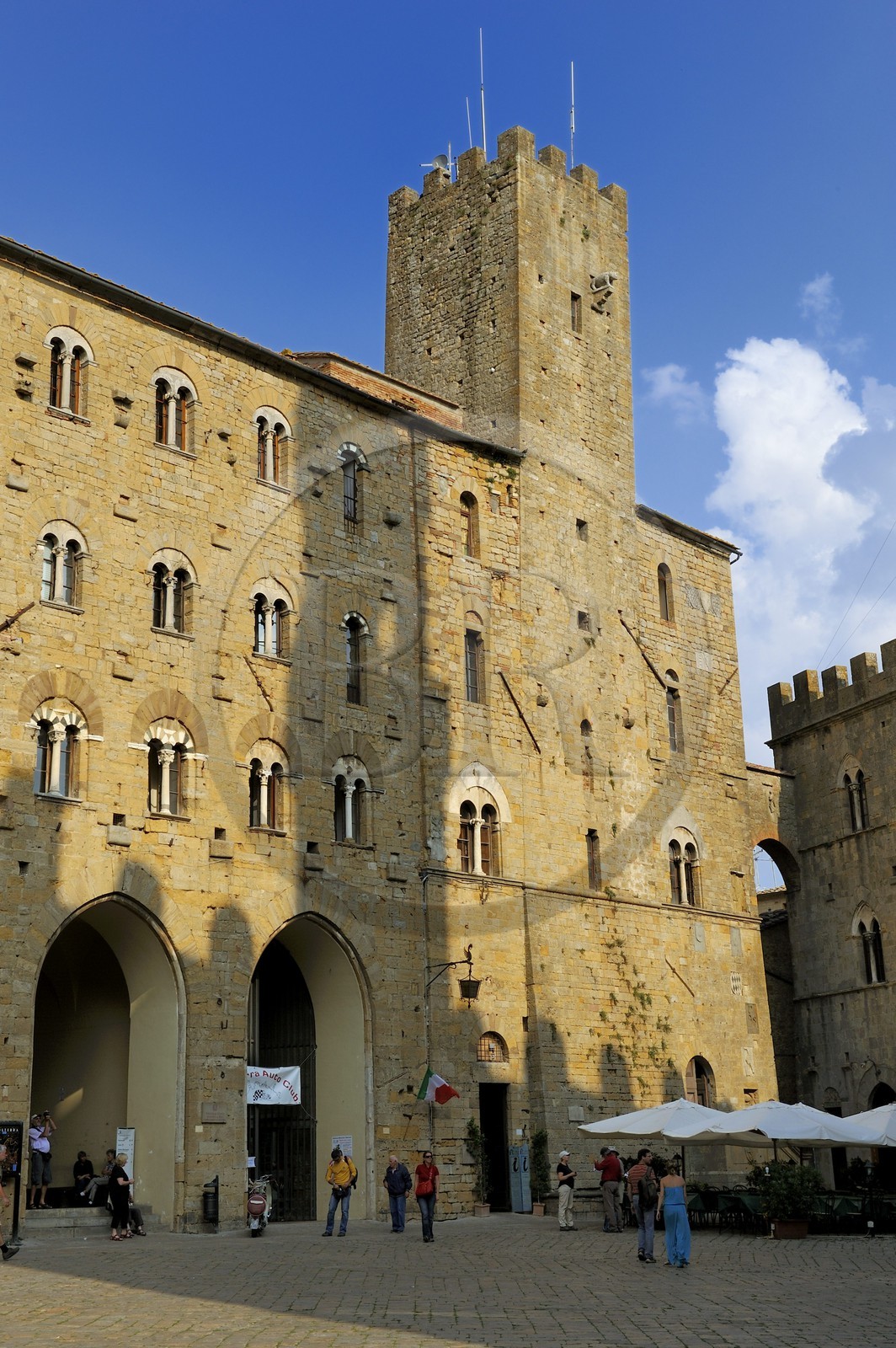 Italy, Tuscany, Val di Cecina, Volterra, Piazza dei Priori, Palazzo Pretorio of the 13th century