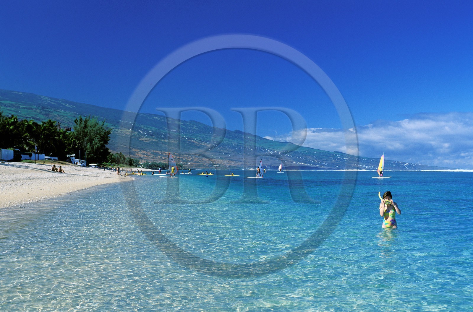 France, île de la Réunion, Saint-Paul, la plage du lagon de la Saline-les-Bains