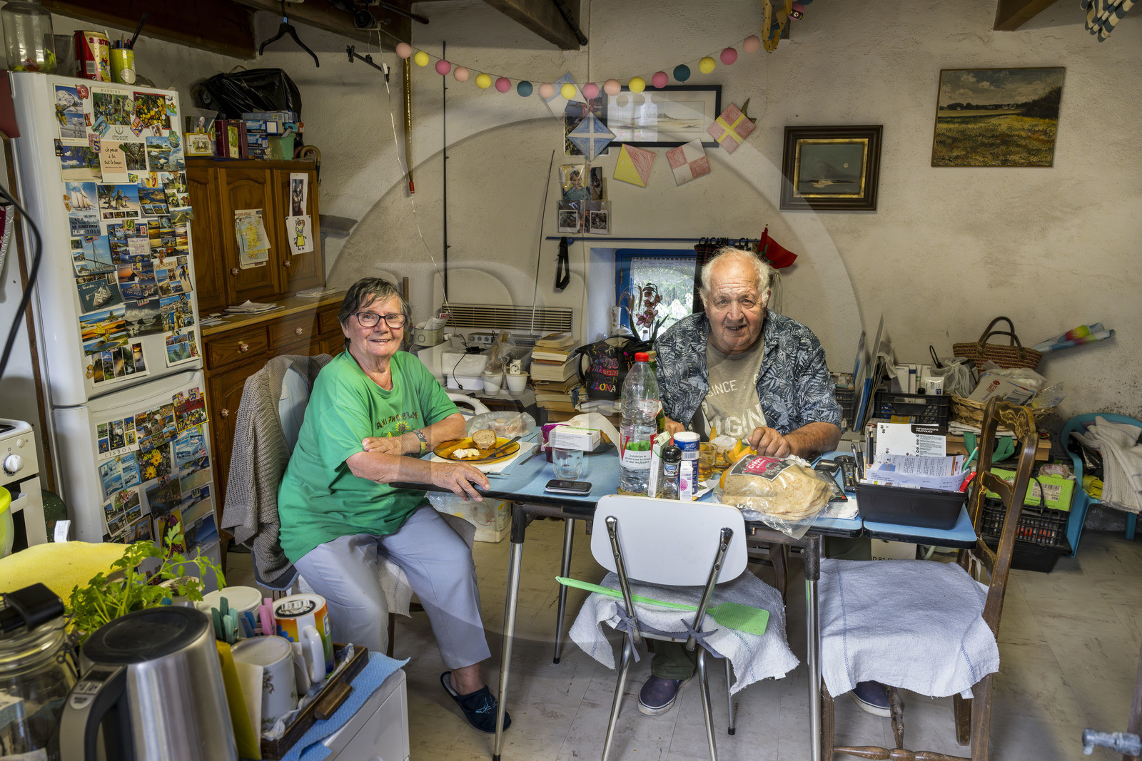 France, Morbihan, Groix Island, Kerohet, Gérard and Vivianne Boutin who have been coming to Groix since 1972