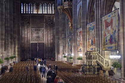 France, Bas Rhin, Strasbourg, old town listed as World Heritage by UNESCO, Notre Dame Cathedral, the Scenes from the Life of the Virgin made at the request of Richelieu are a series of fourteen tapestries hung in the nave during the Advent period