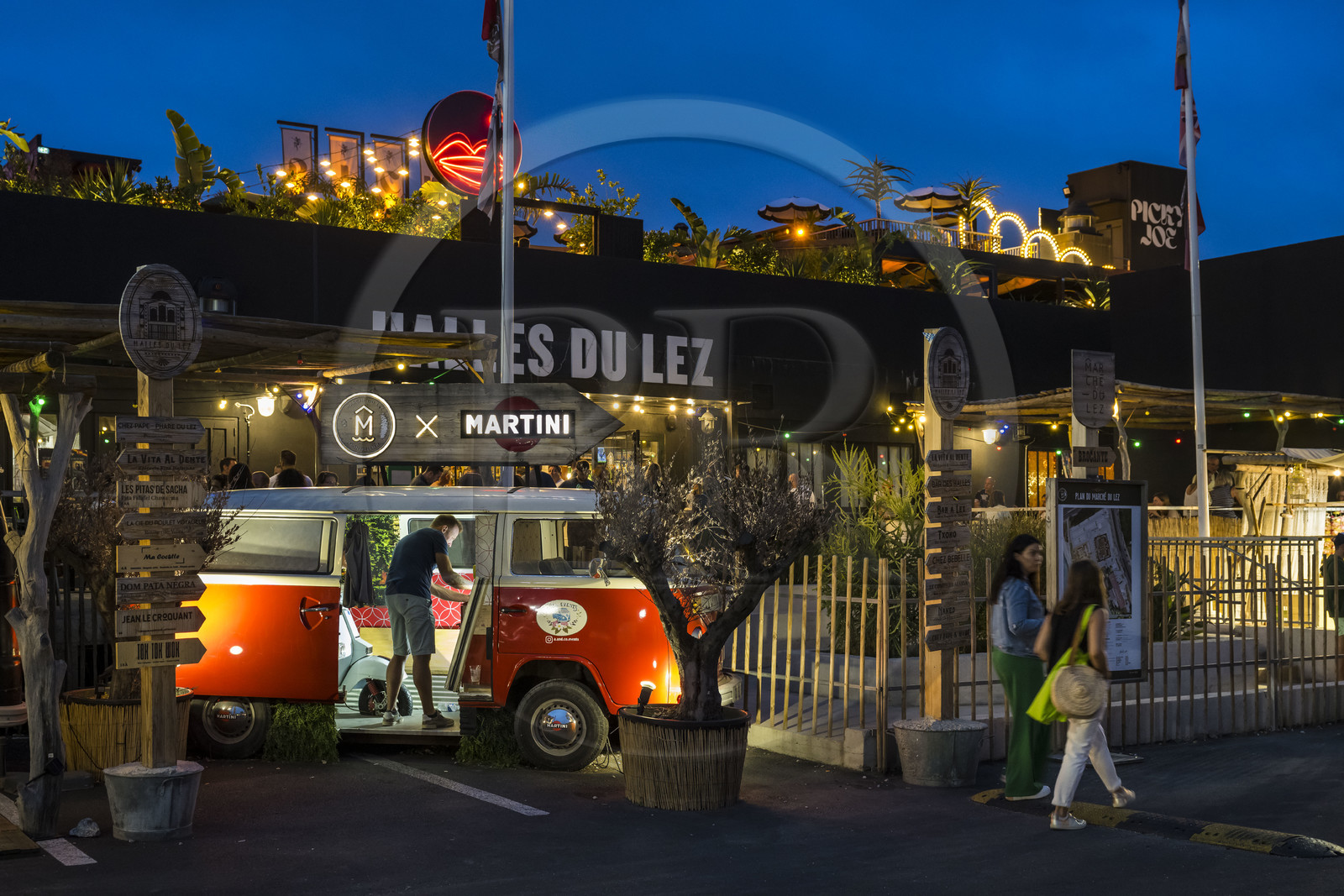 France, Herault, Montpellier, Marché du Lez, the Halles du Lez combining food halls, food court and rooftop