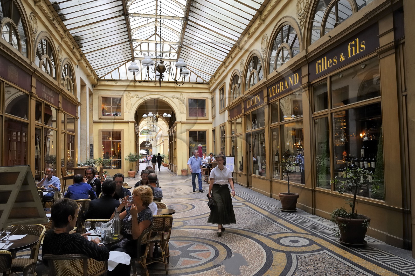 France, Paris (75), Galerie Vivienne, le Bistrot Vivienne