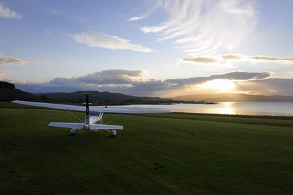 Royaume-Uni, Ecosse, Highland, Hébrides intérieures, Ile de Mull, le Sound of Mull à l'aérodrome privé de Glenforsa