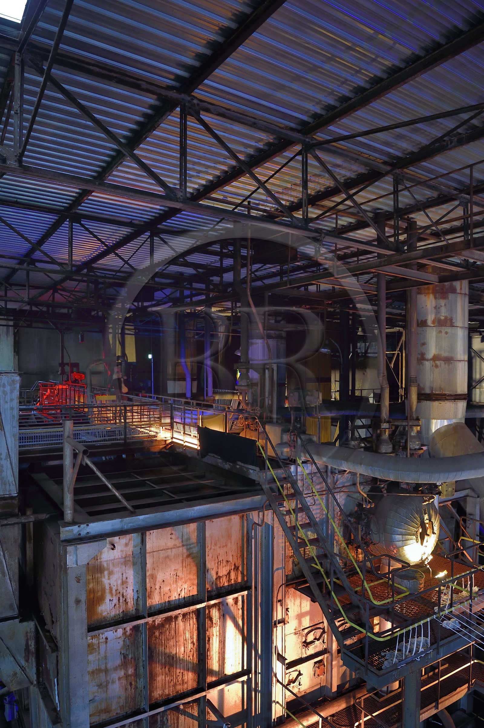 France, Haut-Rhin (68), Husseren-Wesserling, parc de Wesserling, la Grande Chaufferie, ancienne chaufferie de l'usine textile, centre d'art contemporain