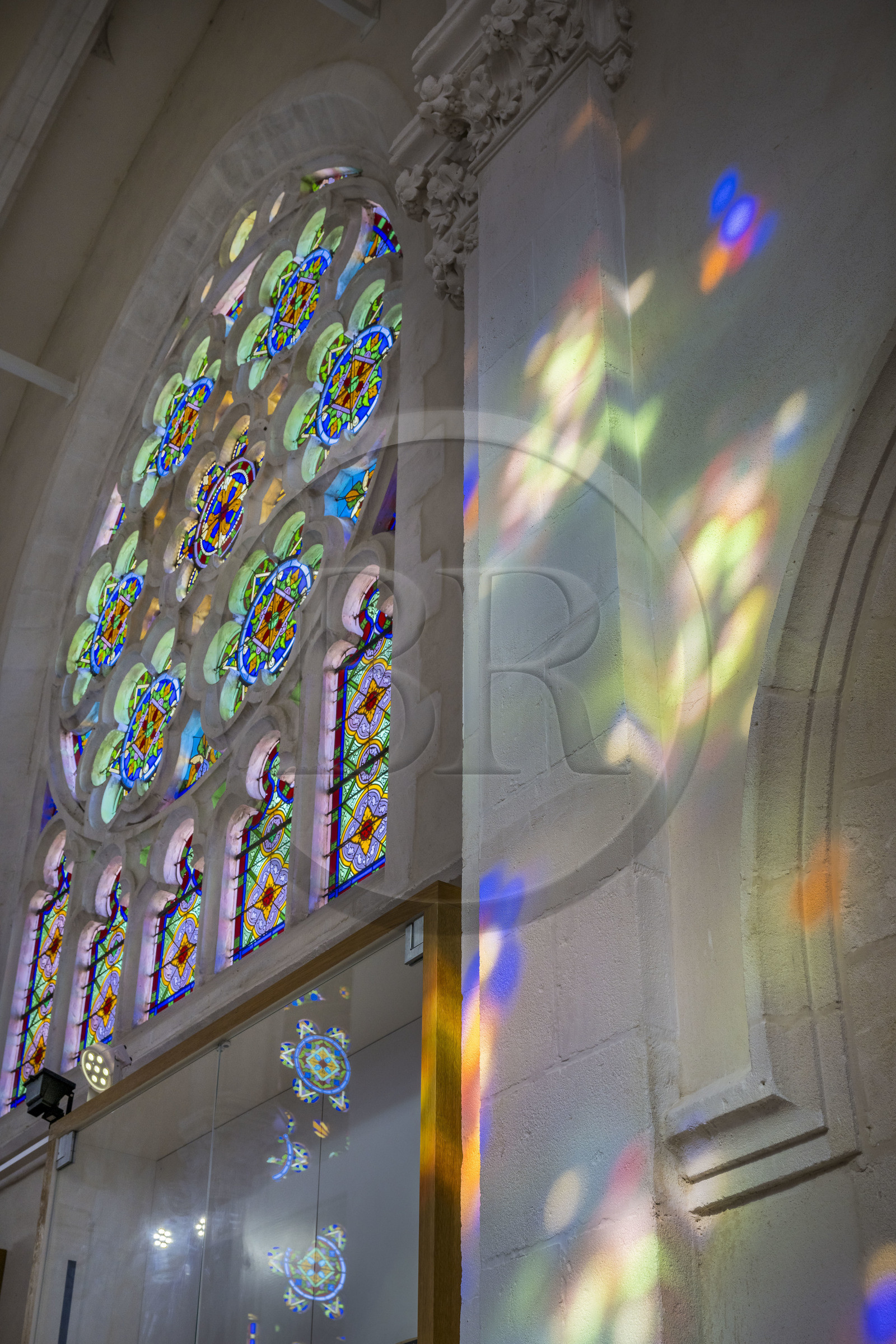 France, Vendée (85), Mortagne-sur-Sèvre, l'église Saint-Hilaire, église et centre d'interprétation du vitrail