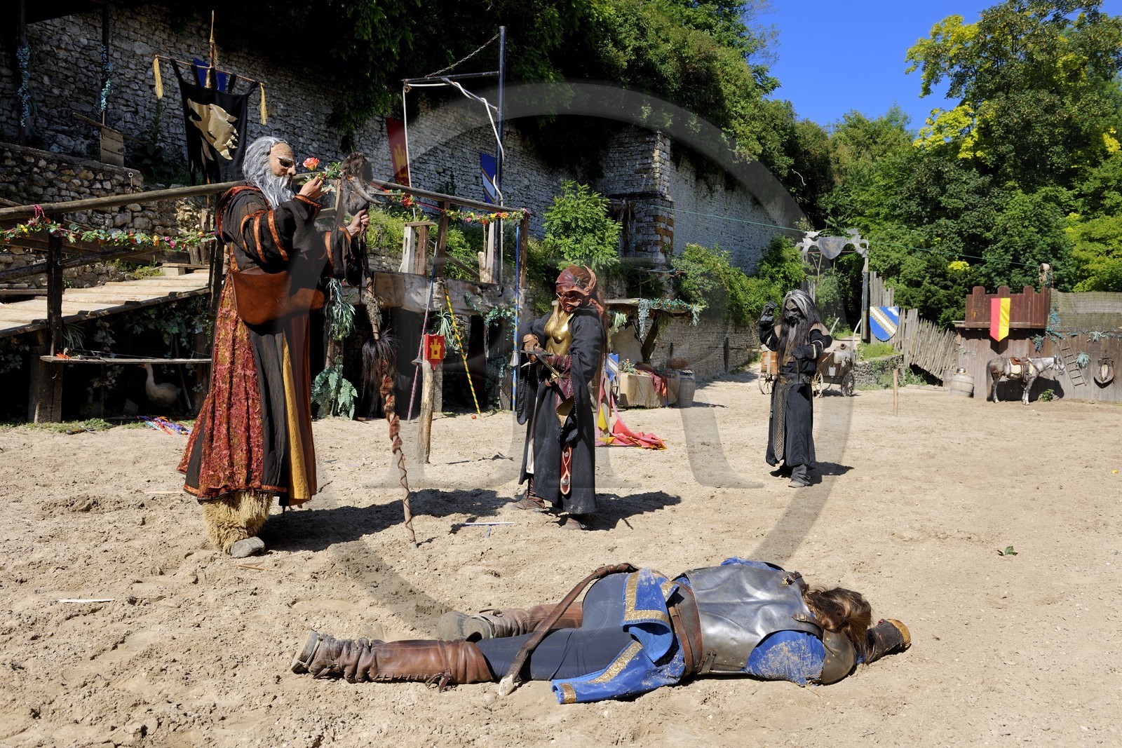 France, Seine et Marne (77), Provins, ville classée Patrimoine Mondial de l'UNESCO, spectacle La Légende des Chevaliers